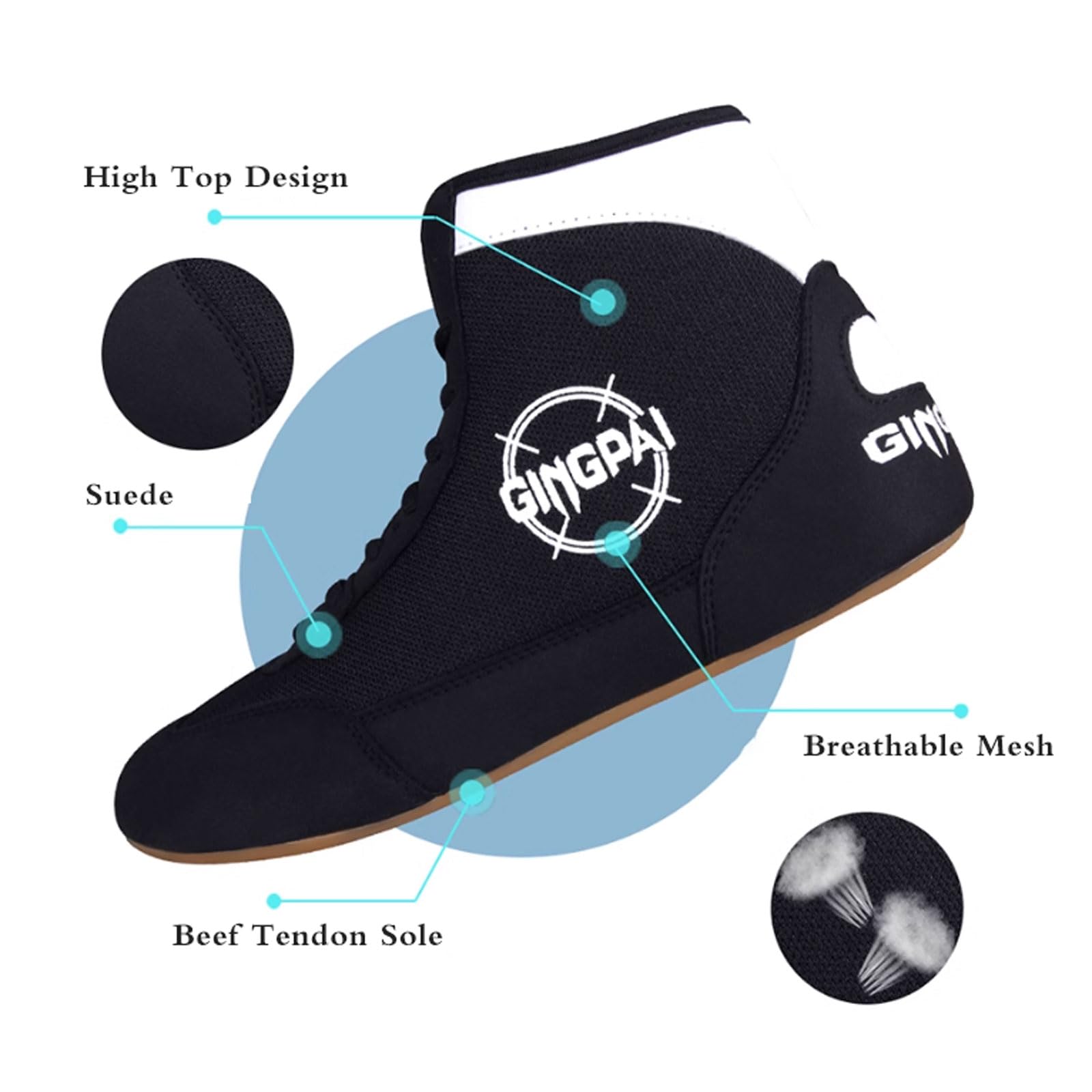 Scarpe Boxe Uomo,Scarpe da Wrestling Uomo,Scarpe da Boxe Pugilato,Scarpe da Boxe Unisex,Rete Traspirante,Confortevole,Resistente all'Usura,per Taekwondo,Arti Marziali,Box,Tai Chi.