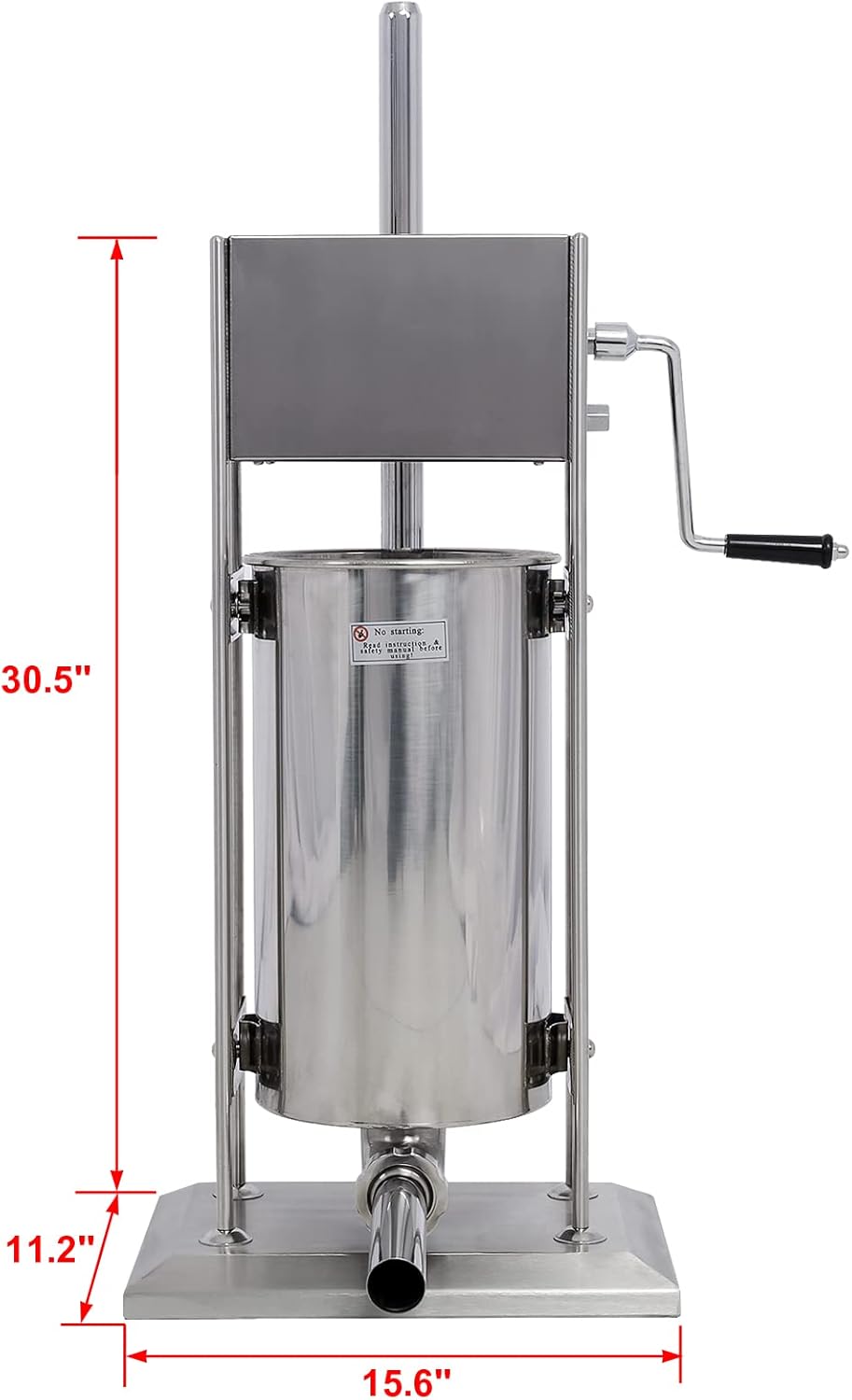 Stainless Steel Commercial Sausage Stuffer, Dual Speed Vertical Sausage Maker 32LB/15L, Meat Filler with 4 Stuffing Tubes, Commercial & Home Use