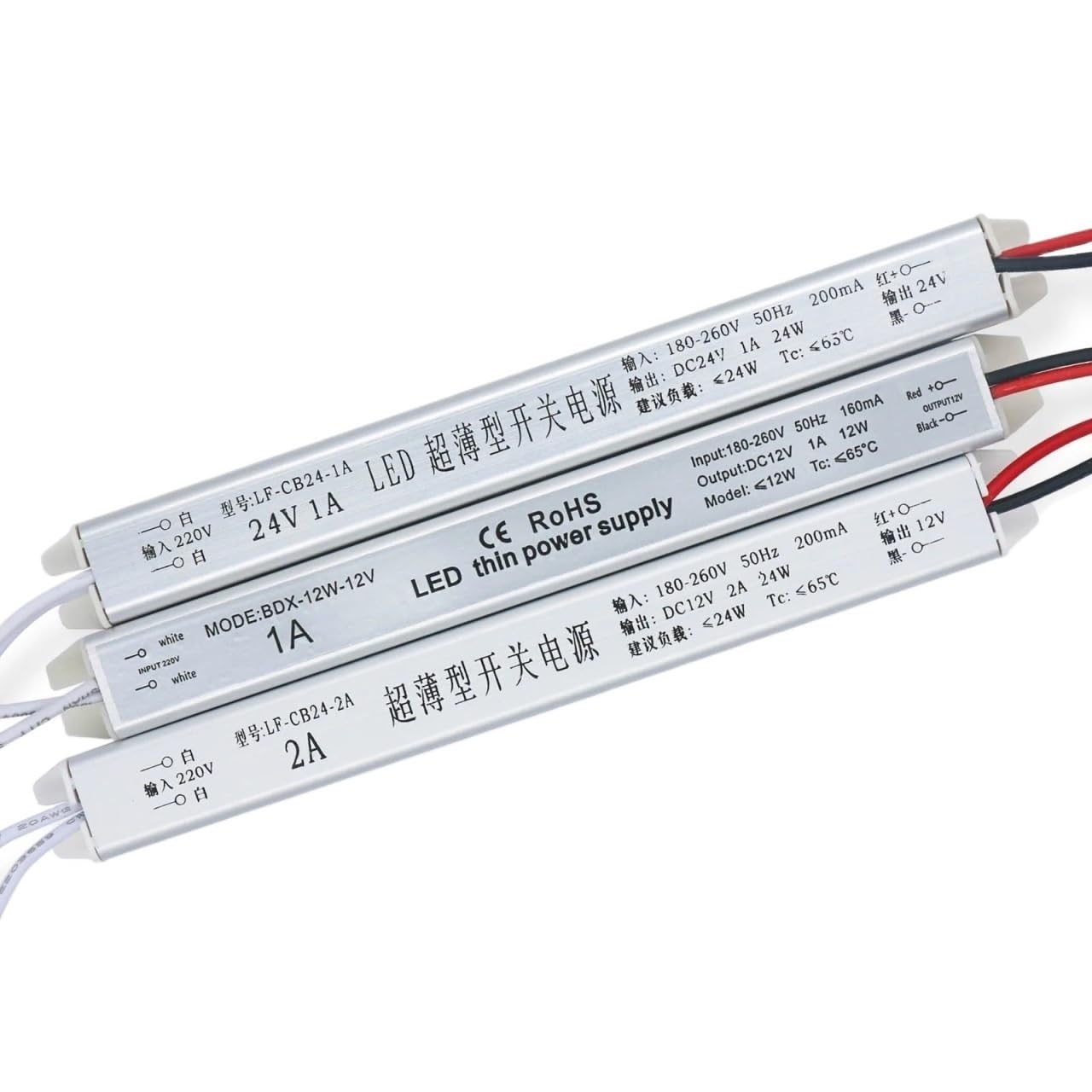Pilote LED DC24V 24W 1A transformateur d'éclairage ultra-mince AC220V