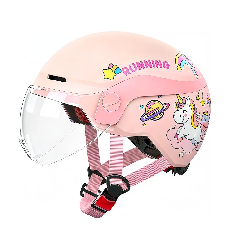 Proberos® Kids Bike Helmet for Girls 8-16,Fashion Pink Unicorn Scooter Helmet with Tinted Goggles, Built in Breathable Padded Liner, Anti-Impact Safety Helmet for Riding,Roller Skating,Sketeboarding-picture-26