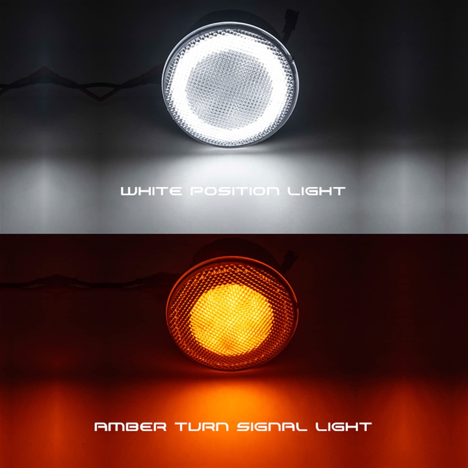 Dinamiche Indicatori direzione Compatibile con Jeep per Wrangler JK 2007-2015 2016 2017 Indicatore Luminoso Indicatore di Direzione Anteriore A per Auto Luci di Posizione(Smoked)