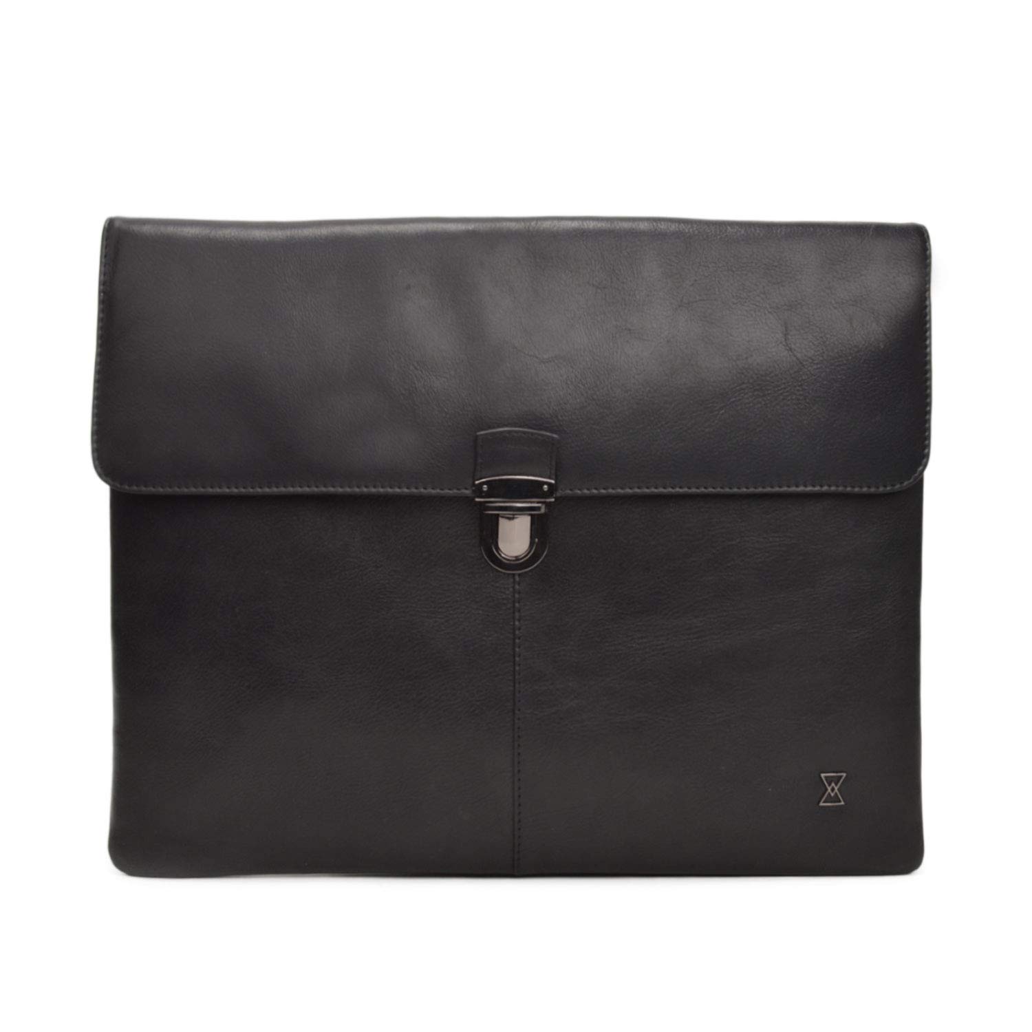 New York - WallStreet - Italian Leather Business Folder Portfolio Brief for 13" Laptops & Documents, Executive Document Holder (Italian Black VT Leather Business Case)