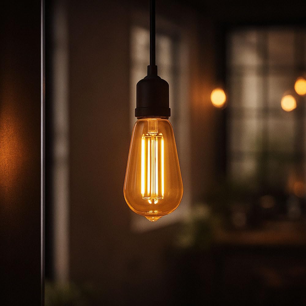 10er-Set LED Edison ST48 E27 Filament Lampe, 4W = 28W, Dimmbar, Gold Vintage Retro Leuchtmittel, 300lm, 1700K Extra Warmweiß