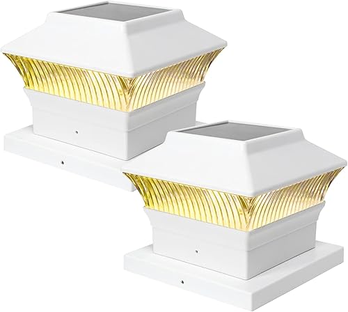 Involux Luces solares clásicas #2 para poste (se adapta al poste de 4 x 4, nominal 4 x 4 y 6 x 6), 25 lúmenes, 3000 K, blanco cálido, luz de poste