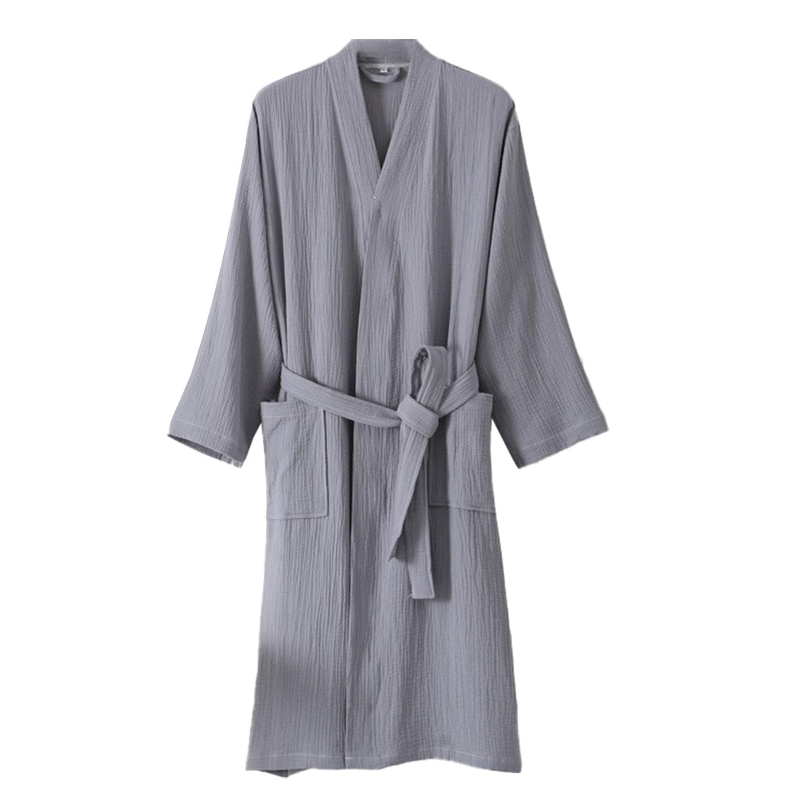Generic Damski bawełniany szlafrok, szlafrok Kimono Spa Miękka koszula nocna z podwójną bawełną