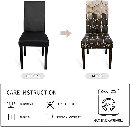 Miniatura 7 de Gibelle - Juego de 8 fundas para sillas de comedor, fundas elásticas Parsons, universales, extraíbles y lavables, protectores de asiento para sillas