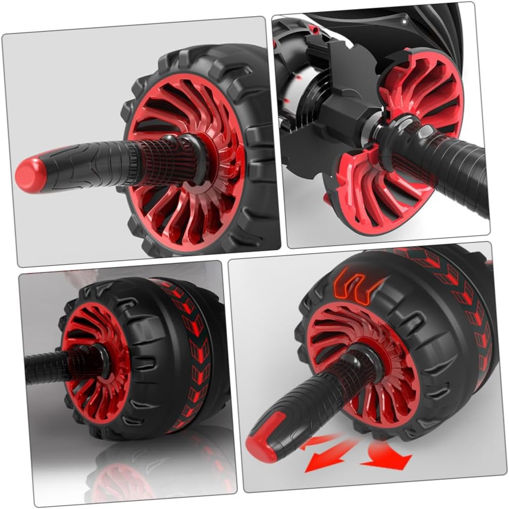 Veemoon Double Wheel Ab Roller with Mat, Silent Rebound Ab Roller Wheel for Abdominal Exercise, Fitness Equipment for Home Workout and Strength Training
