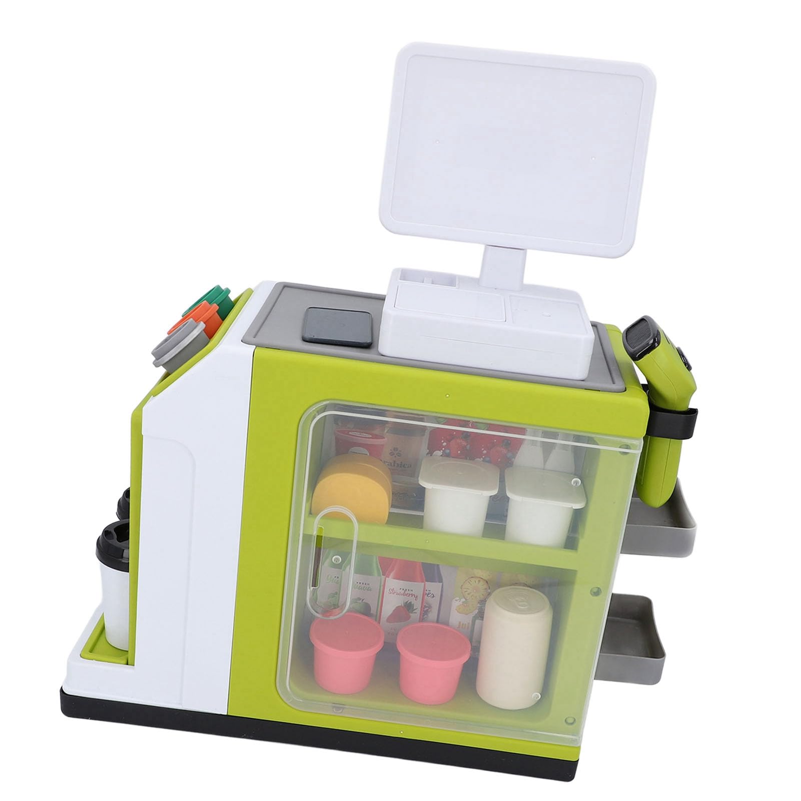 Registratore di Cassa Giocattolo Supermercato Simulato Set da Gioco Multifunzionale per Bambini Gioco Educativo Plastica ABS 64 Accessori