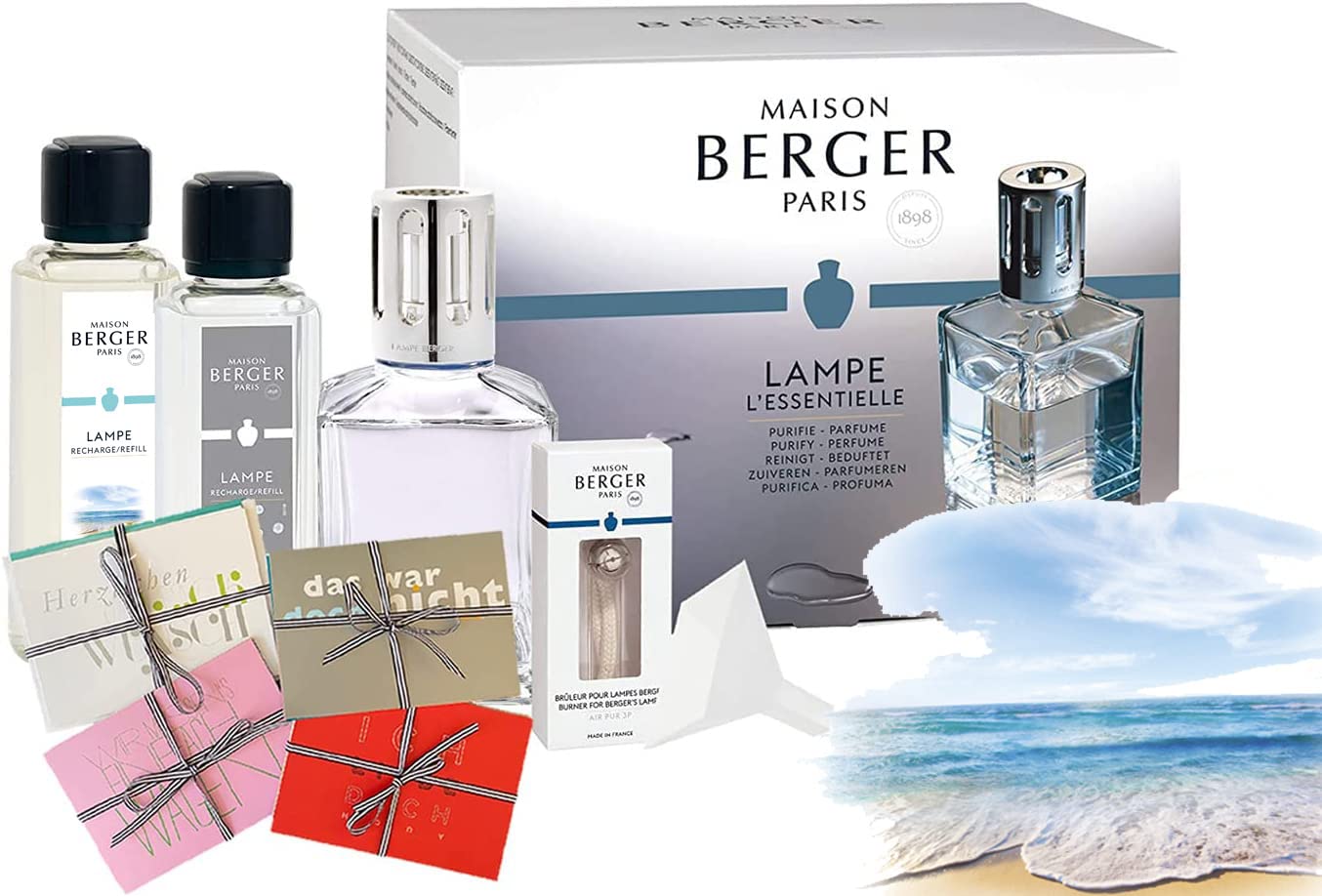 LAMPE BERGER Paris - Starter set per la freschezza della primavera, rettangolare, con 2 fragranze, 250 ml neutro, 250 ml limone verbena, con 1 biglietto a sorpresa di Langelütje