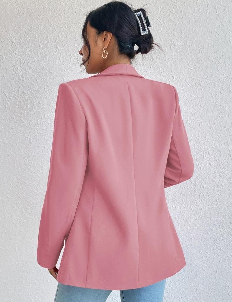 Women's Sweater Blazers Bussiness Casual Jacket Long Sleeve Cardigan Button Front Lapel Suit with Pockets - Image 5