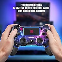 Vista 7 de AceGamer Wireless Controller for PS4, Custom Design V2 Gamepad Joystick for PS4 with Non-Slip Grip of Both Sides and 3.5mm Audio Jack! Thumb Caps