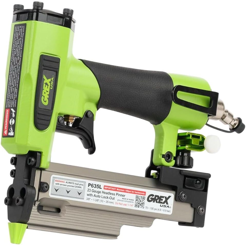 Grex P635L - 23 Ga Headless Pinner w/Auto Lock-Out & Edge Guide