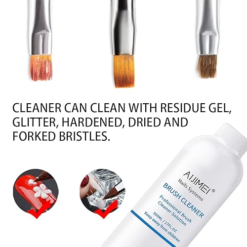 Miniatura 6 de AIJIMEI Acrylic Nail Brush Cleaner 17FL.OZ 500ml Acrylic Brush Cleaner Restorer Liquid Solution for Acrylic Paint Brush Cleaner Nails Acrylic Powder