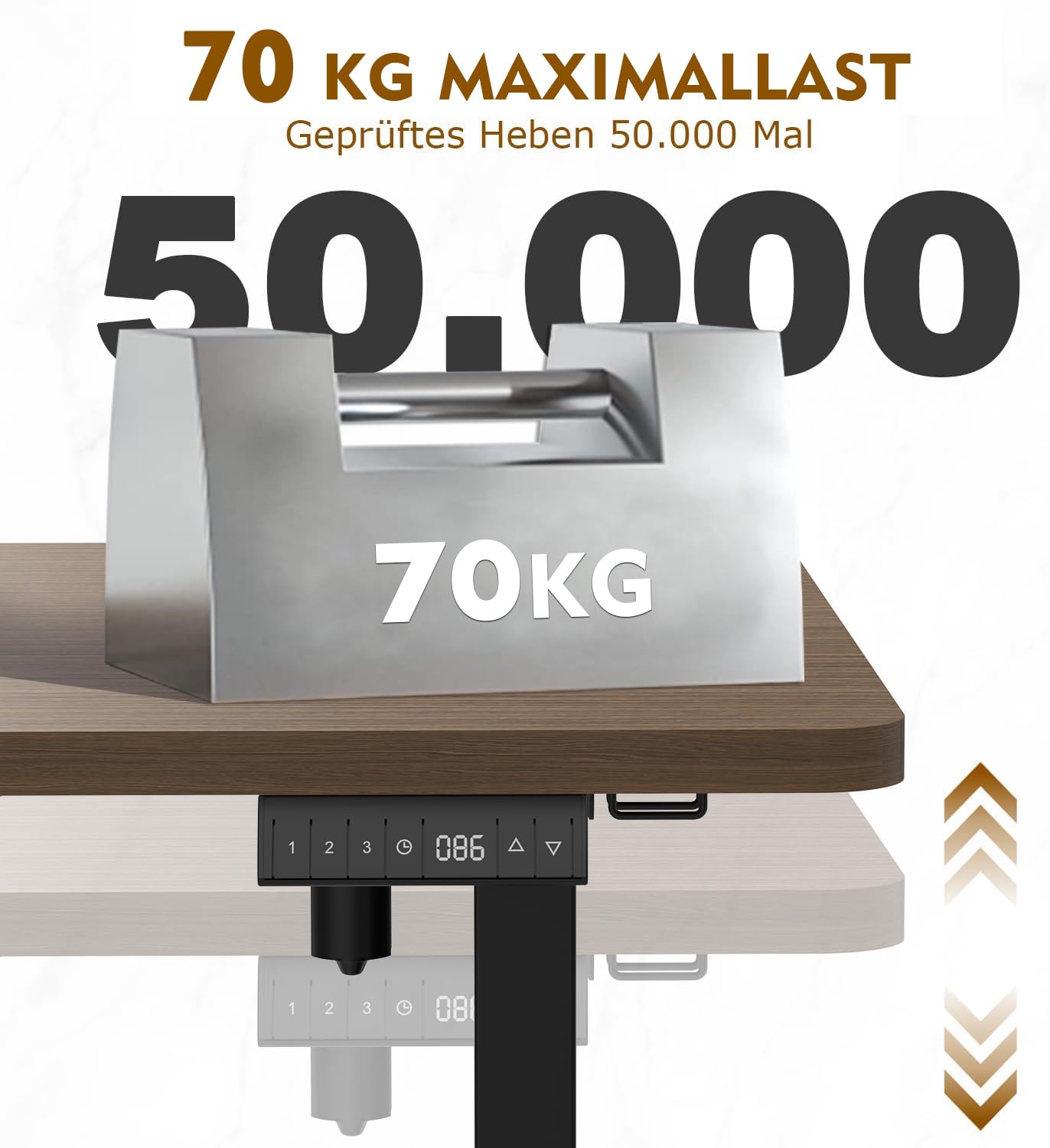 Homall 140x70 CM scrivania regolabile in altezza, scrivania da ufficio con quattro sezioni, scrivania per computer con funzione di memoria.