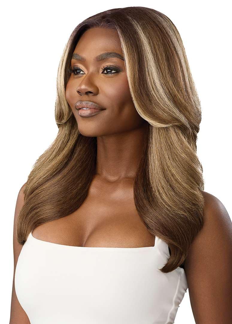 Cinanamon Brown Lace Front Wig 100% remy human hair, cinnamon brown wig 27”, silk top  main image 3