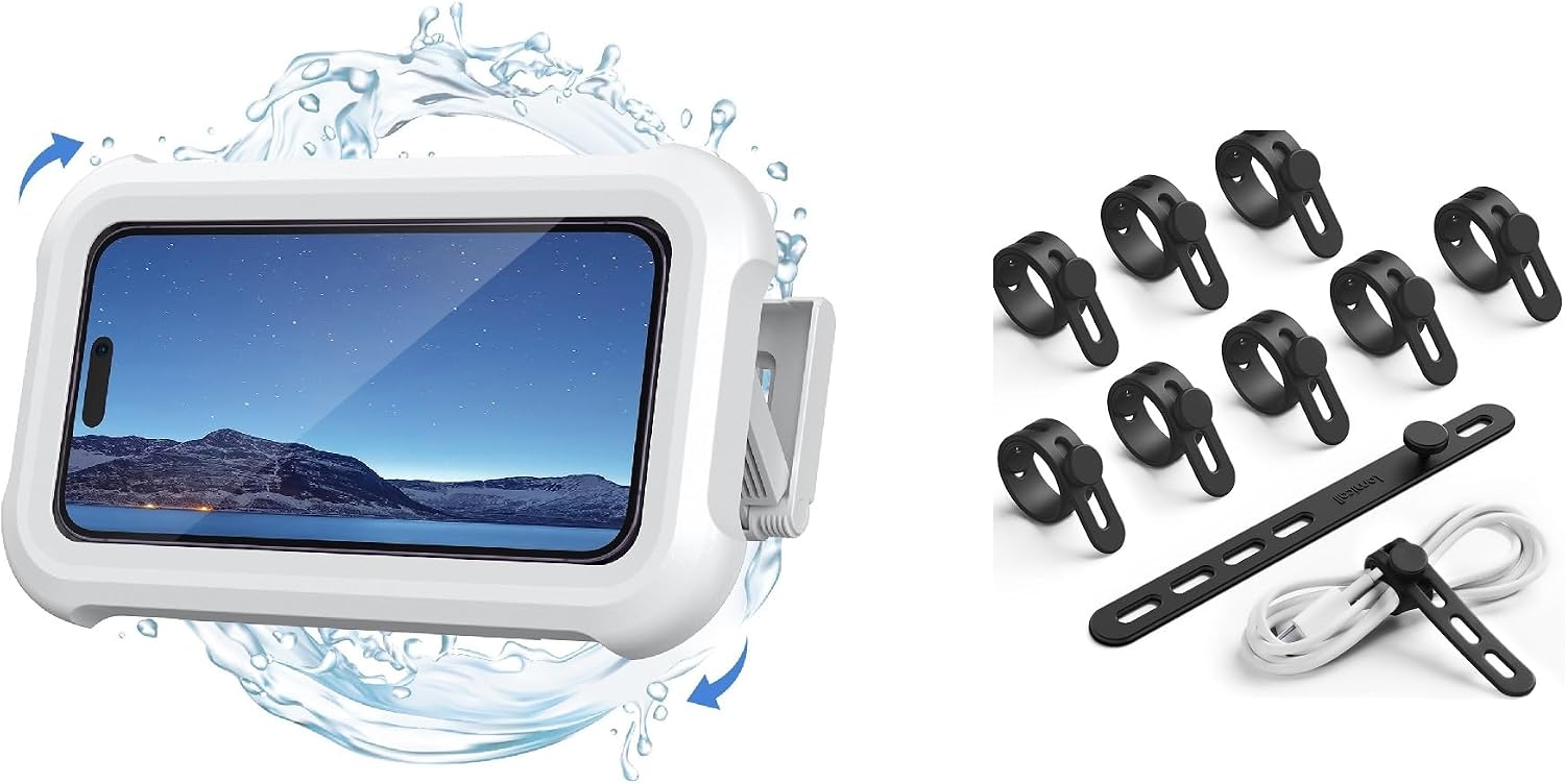 Lamicall Silicone Cable Ties + Shower Phone Holder