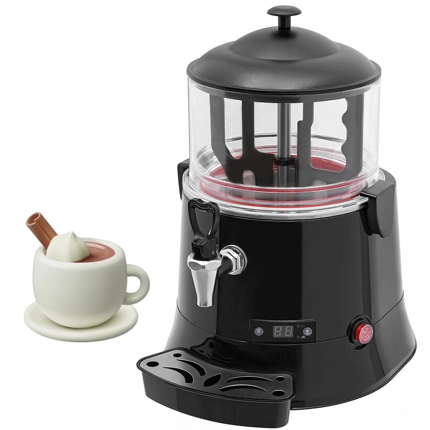 10L/5L Commercial Hot Cocoa Machine,Automatic stirring motor Black-5L