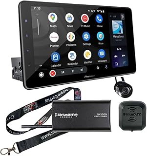 Pioneer DMH-WT3800NEX 9" Android Auto, CarPlay, Bluetooth Floating Type Multimedia Receiver Bundled with + (1) SiriusXM SXV300v1 Tuner + (1) Bullet Style Backup Camera (Renewed)