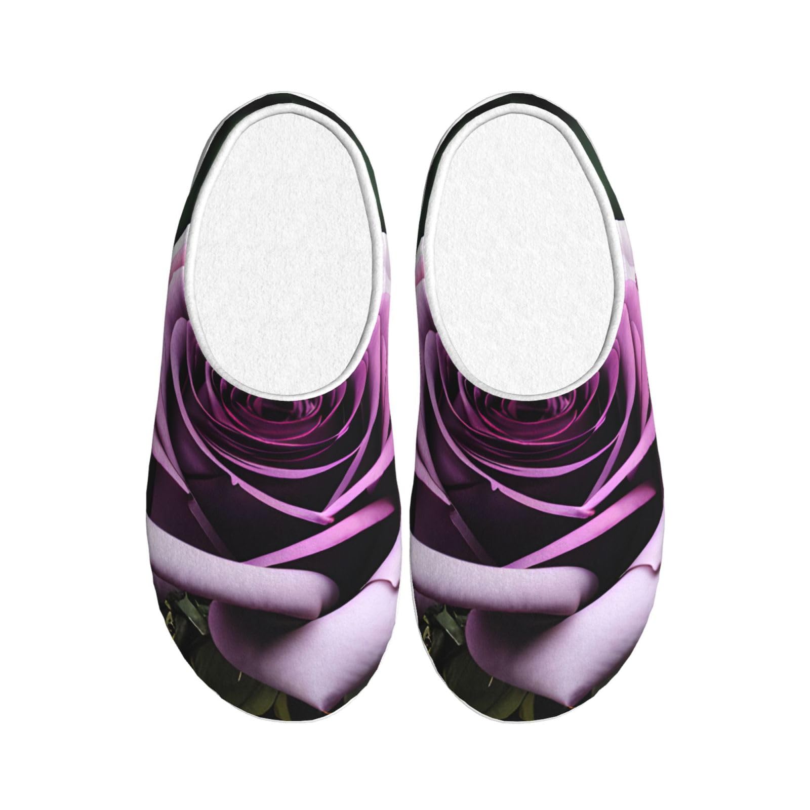 Nero Blackgound Rose Stampa Adulto TPR Pantofole Lavabile per Uomo e Donna Traspirante e Accogliente Scarpe invernali