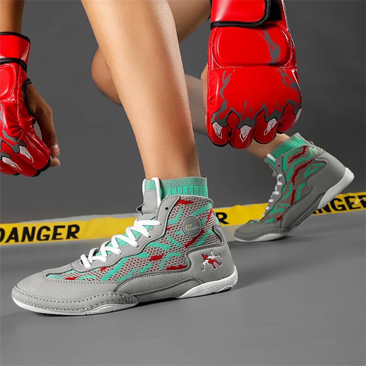 Zapatillas De Boxeo para Hombre Malla Transpirable Zapatos De Lucha Lucha Calzado De Boxeo Ligero Fitness Fitness Entrenador Atlético