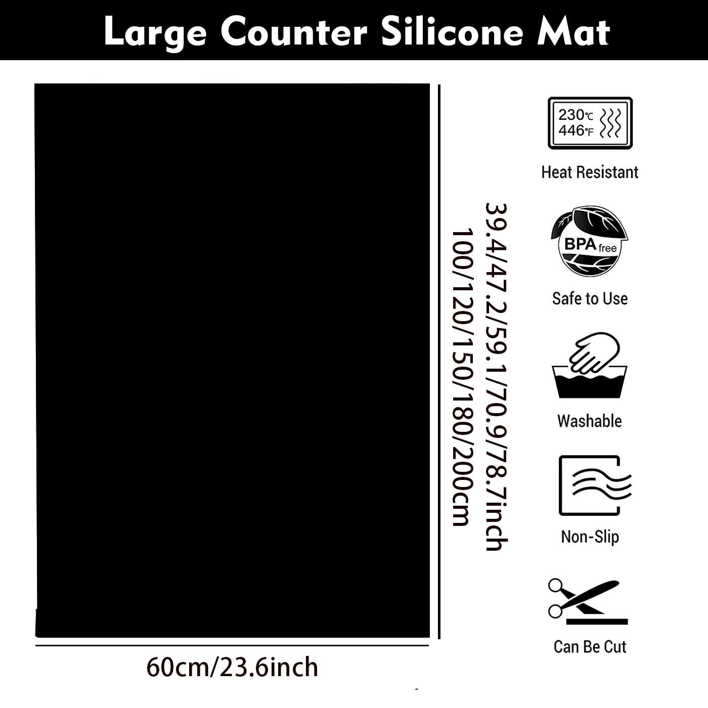 Tapis De Protection De Comptoir De Cuisine Napperon De Couleur Unie Imperméable Et Résistant À L'huile Tapis De Table Antidérapant Polyvalent De Très Grande Taille Isolation Tapis En Silic