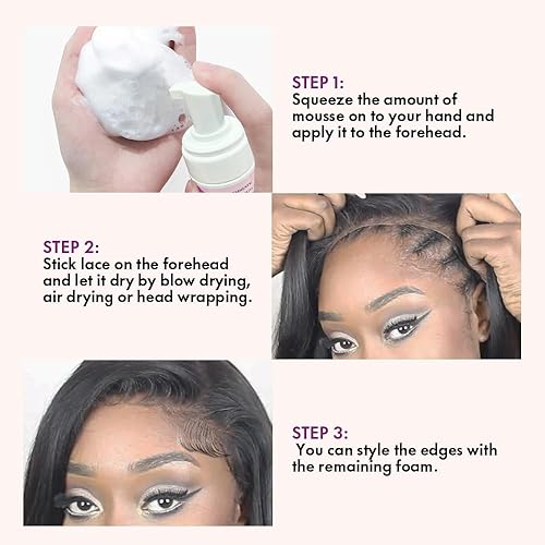 Miniatura 3 de Mousse de fusión de encaje 5.28 oz5.1 fl oz, sujeción extremadamente firme, con aloe vera y aceite de oliva, sin residuos, fórmula de larga