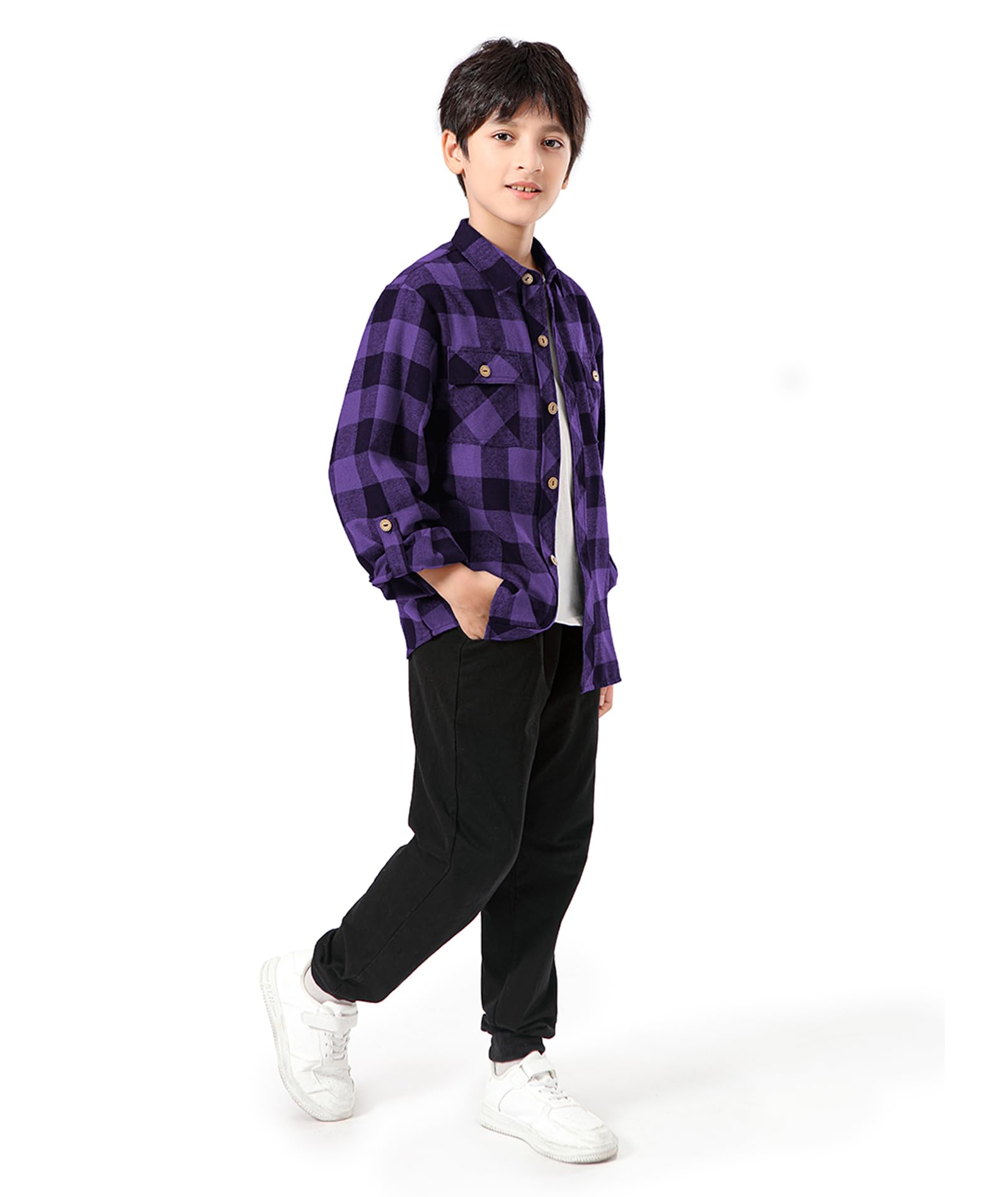 SwissWell Camicia a Quadri Ragazzi Ragazzo Flanella Camicie Bambini Bambino Maniche Lunghe Classica Autunno Inverno Camicia