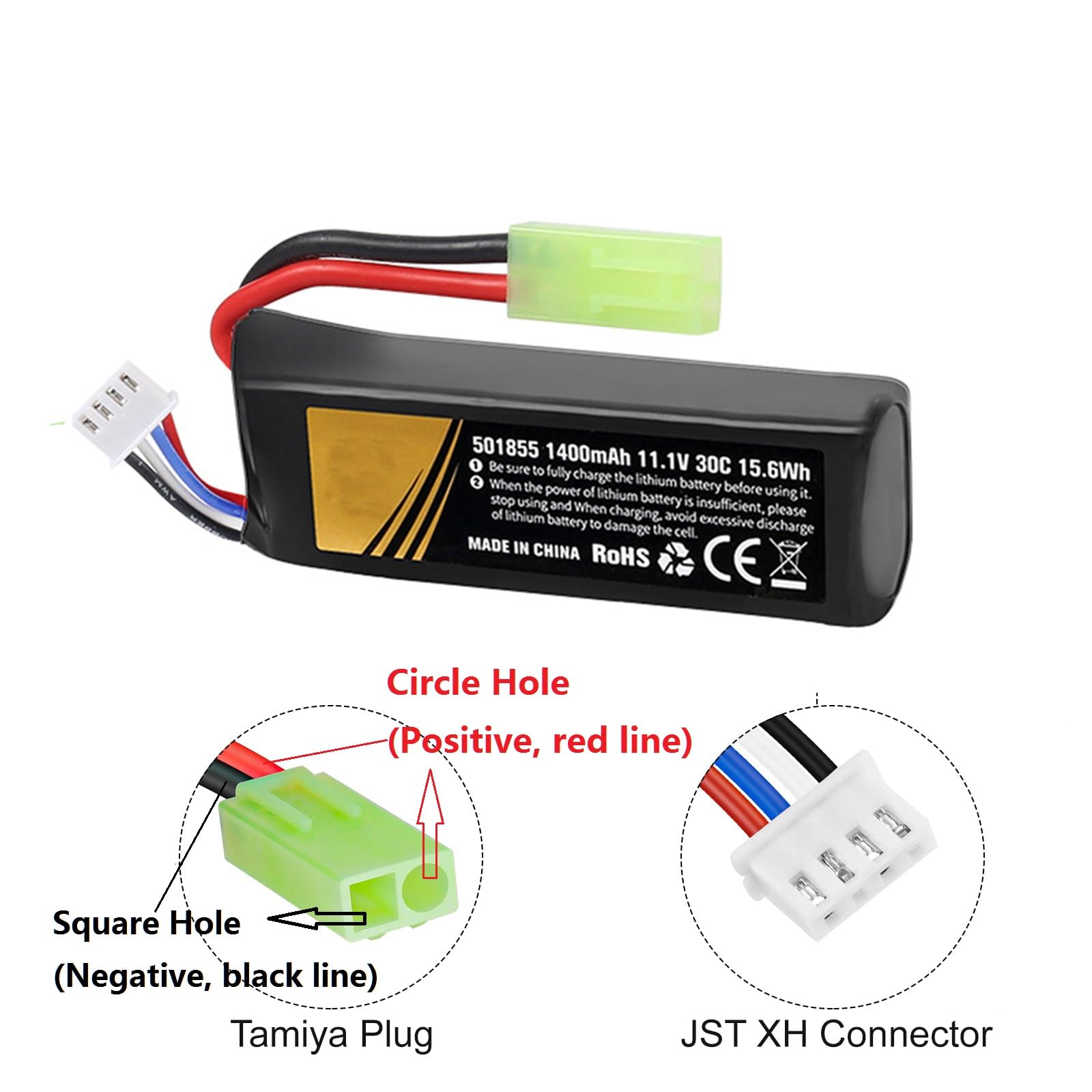 11.1v batteria lipo Airsoft 1400mAh Lipo batteria con Tamiya Plug 30C Alto tasso di scarica Batteria ricaricabile 3S Lipo per Airsoft Guns Model