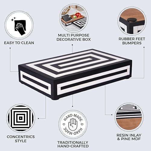 Miniatura 7 de Handicrafts Home Colección Concentric - Joyero decorativo hecho a mano para recuerdos, baratijas y decoración del hogar, caja para almacenamiento de