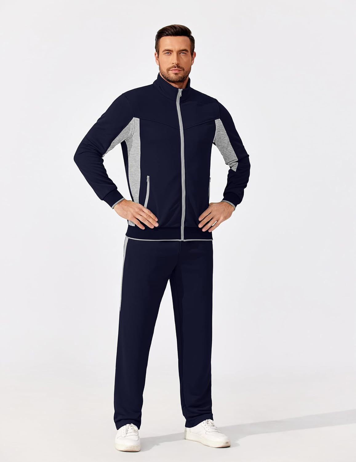 COOFANDY Men's Tracksuits 2 Piece Athletic Track Suit Warm Jogging Running Sweatsuits Casual Full Zip Sports Set - Image 6