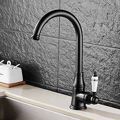 rubinetto rubinetti da cucina rubinetto monocomando 360 rotazione rubinetto da cucina montato sul ponte torneira supporto singolo miscelatori monoforo rubinetti mh-03 / nero Comfortable anniversary