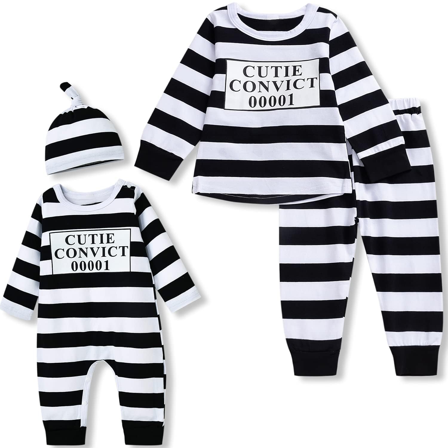 Photo 1 of Aalizzwell Toddler Baby Halloween Sibling Matching Clothes Prisonerromper-b 12-18 Months** Includes Hat and Onepiece