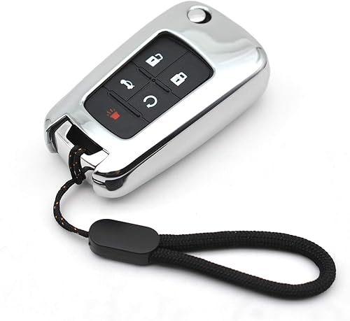 Miniatura 7 de Compatible con Chevy Chevrolet Equinox Encore Camaro Cruze Malibu Impala Buick Regal Lacrosse GMC Terrain Negro Funda de TPU Funda para llavero