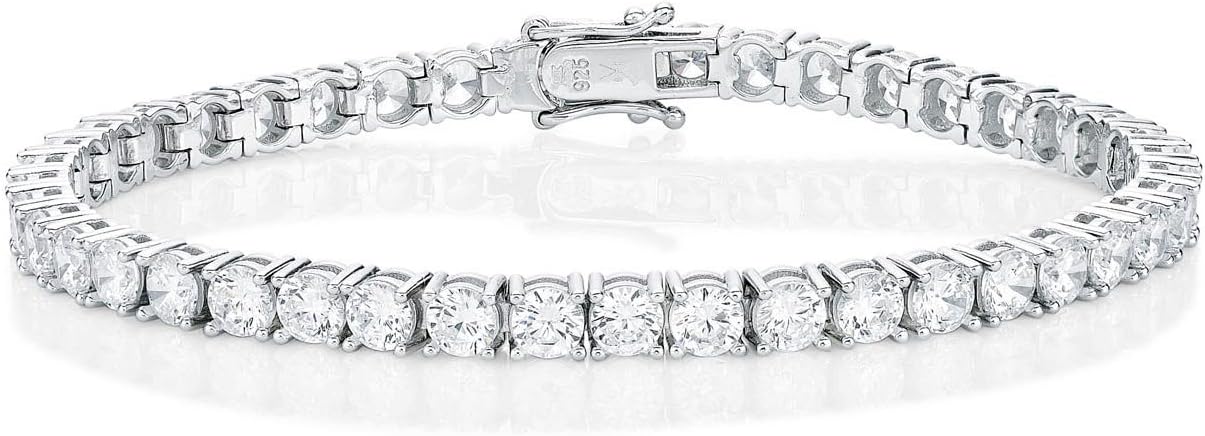 925 Sterling Silber Tennisarmbnder fr Damen und Mdchen, Silber-Armband mit funkelnden 4 mm weien Zirkonia Steinen, Sterling Silber Schmuck Geschenke fr Frauen