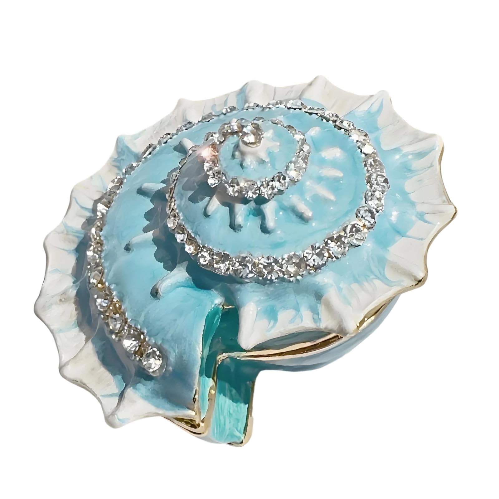 Kaeltsyn Jewelry Organizer Shell Trinket Box, Alloy and Pendant Holder for Vanity Counters and Display Shelves Shell Trinket Holder Jewelry Organizer Earring Pendant Storage Vanity Accessory Dresser