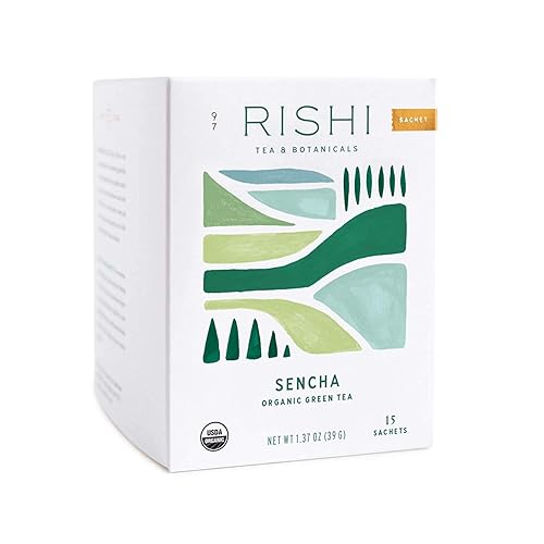 Rishi Tea & Botanicals Sencha Té Verde Orgánico, 15 sobres (Paquete de 2)