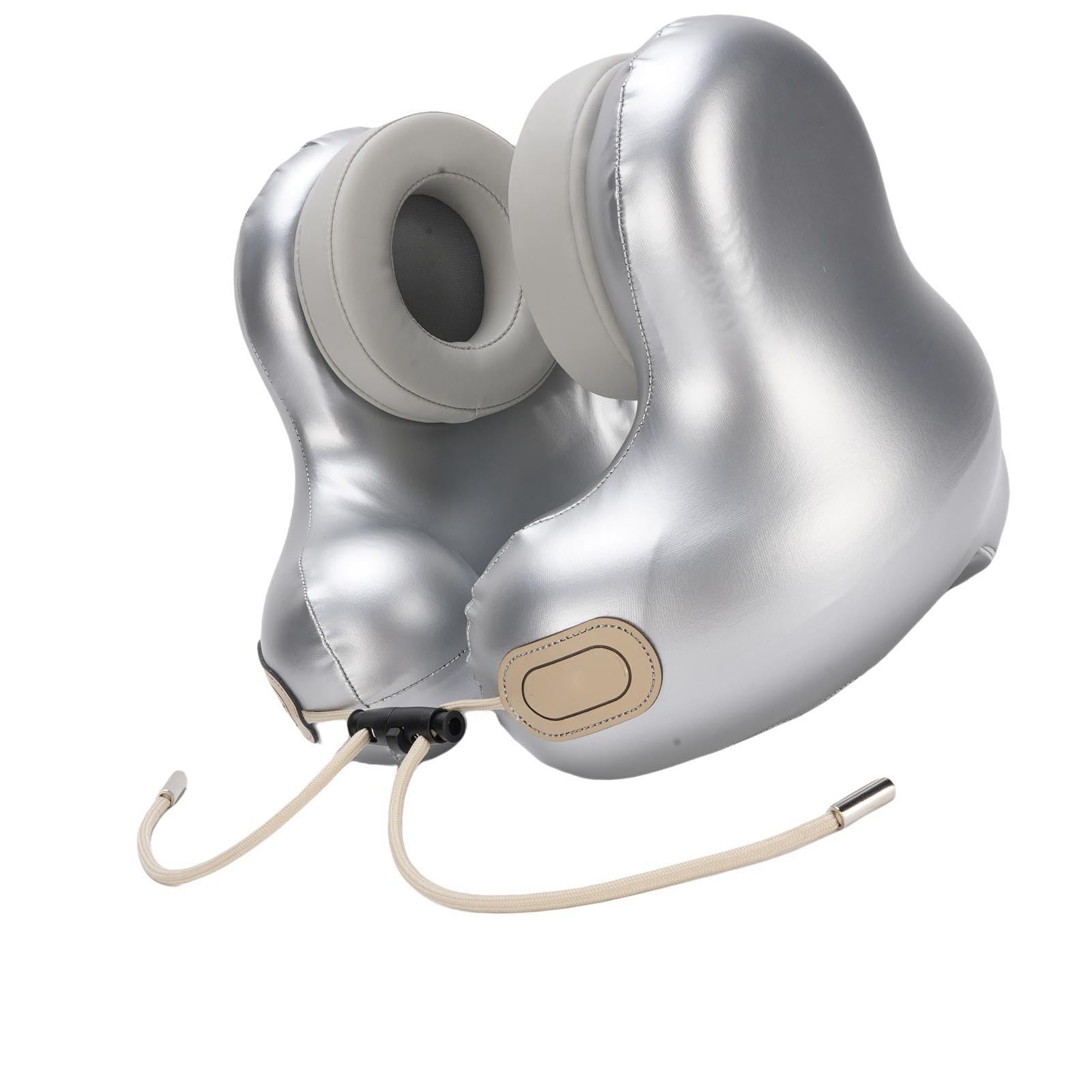 Fafeicy Cuscino da Viaggio per il Collo, Cuscino Musicale in Memory Foam con Cuffie Riscaldate, Supporto Regolabile per Voli in Famiglia e Viaggi in Auto
