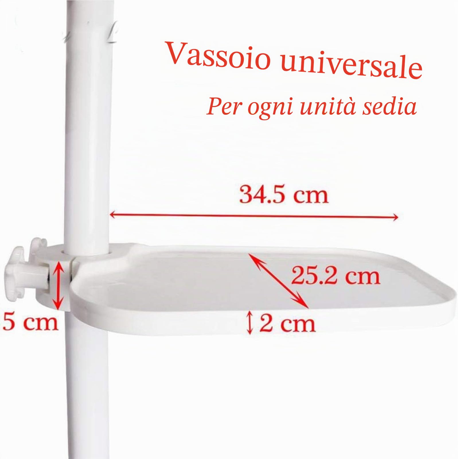 Vassoio Dentale in Plastica per Ablatore, Vassoio per Poltrona Odontoiatrica, Vassoio Quadrato Regolabile con Supporto A Colonna, Accessori per Poltrona Odontoiatrica da Tavolo, Strumenti Aggiuntivi