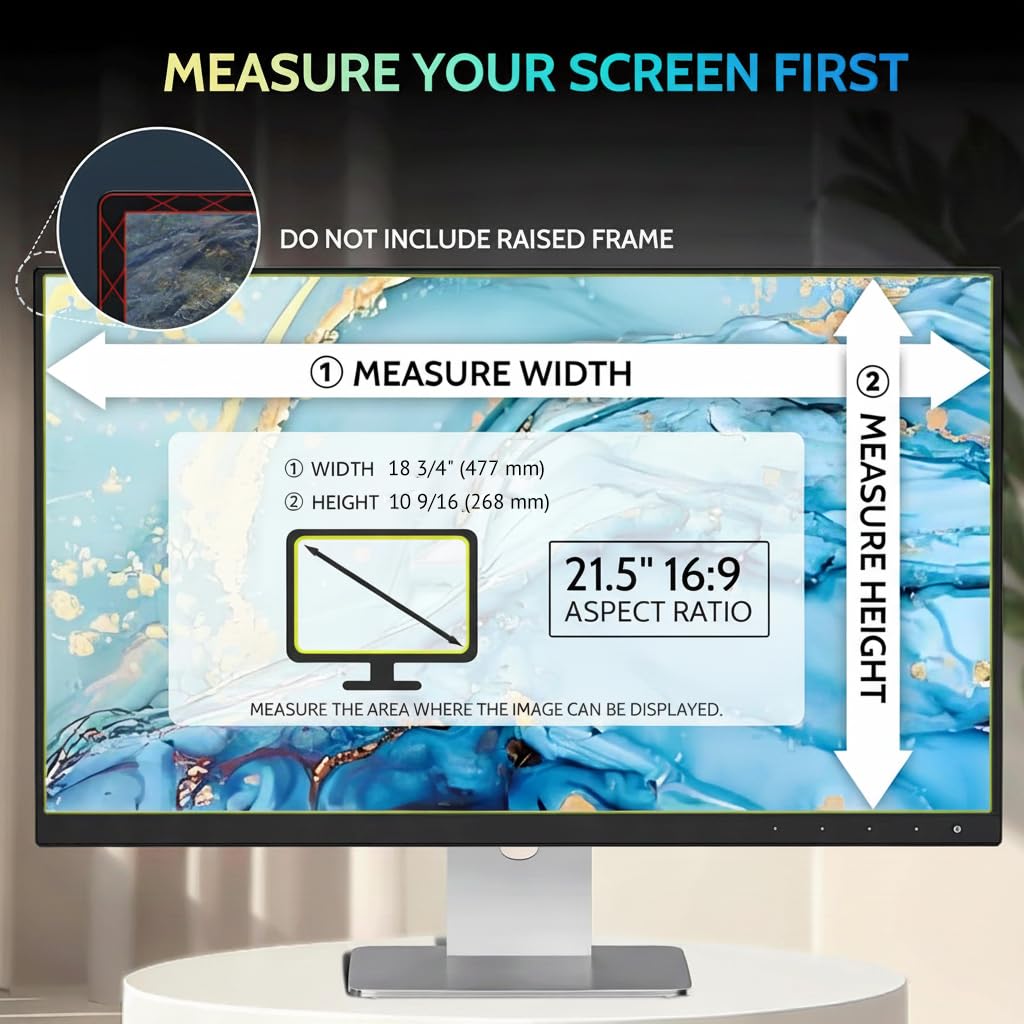 21,5-calowy ekran prywatności komputera dla 21,5" 16:9 monitor szerokiego ekranu, ochrona oczu przeciw odblaskowi niebieskie światło monitor komputera filtr prywatności