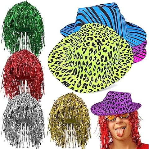 BESPORTBLE Neon Bright Party Set with Hats and Wigs Cover