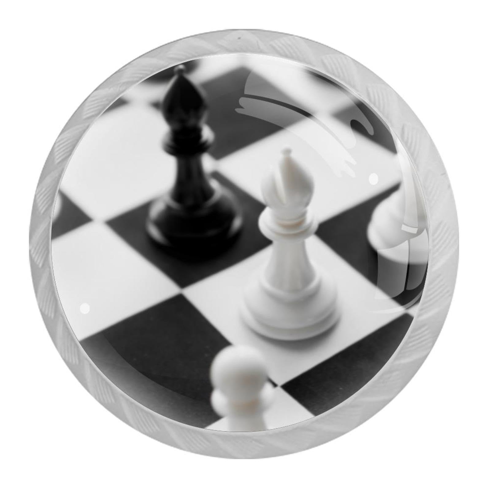 Tqmspg 4 Pieces Drawer Pulls Chess Door Knobs Dresser Handles for Kitchen Wardrobe Cupboard Hardware Furniture