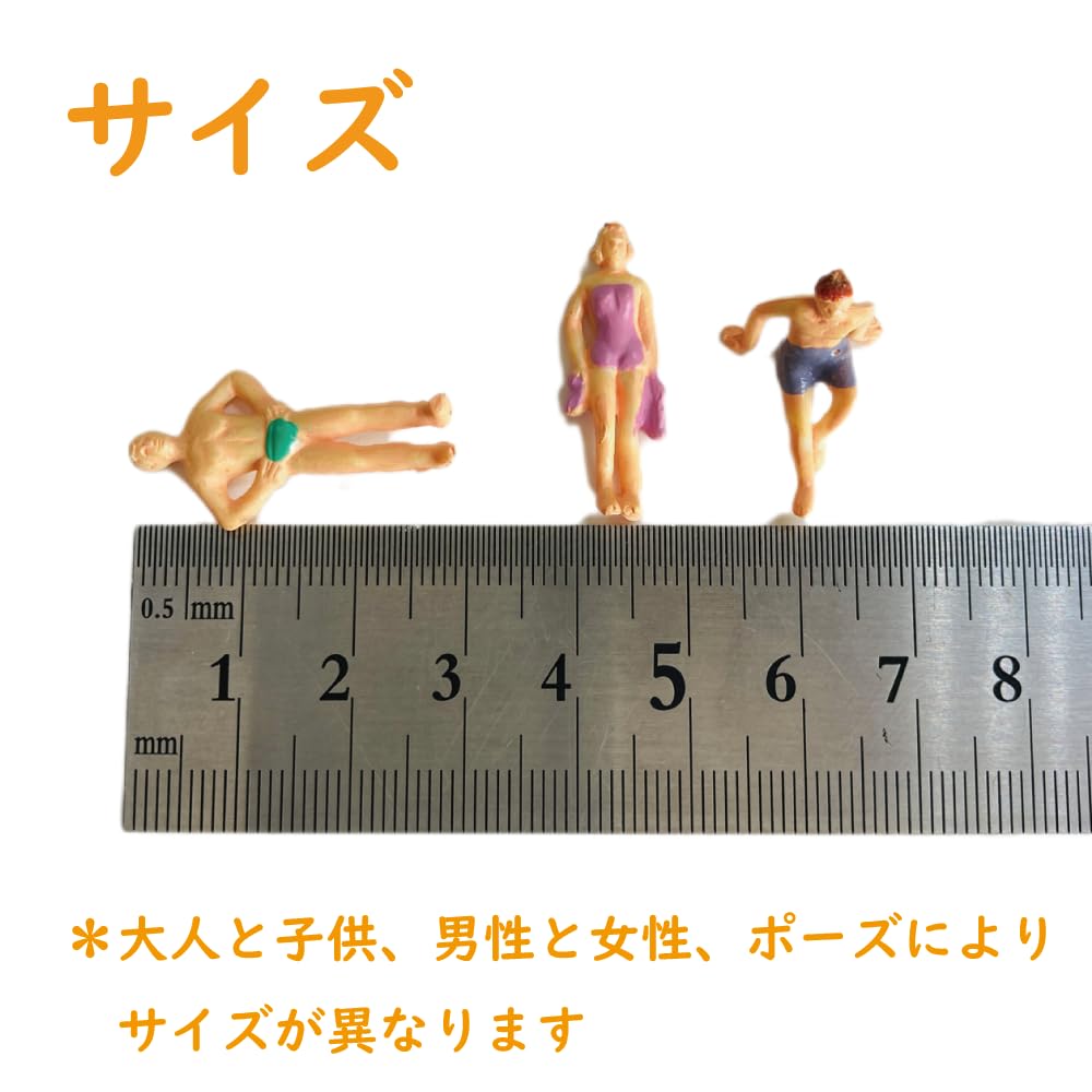 Amazon.co.jp: ミニチュア ジオラマ 1/75 ビーチ 海水浴 人形 30体