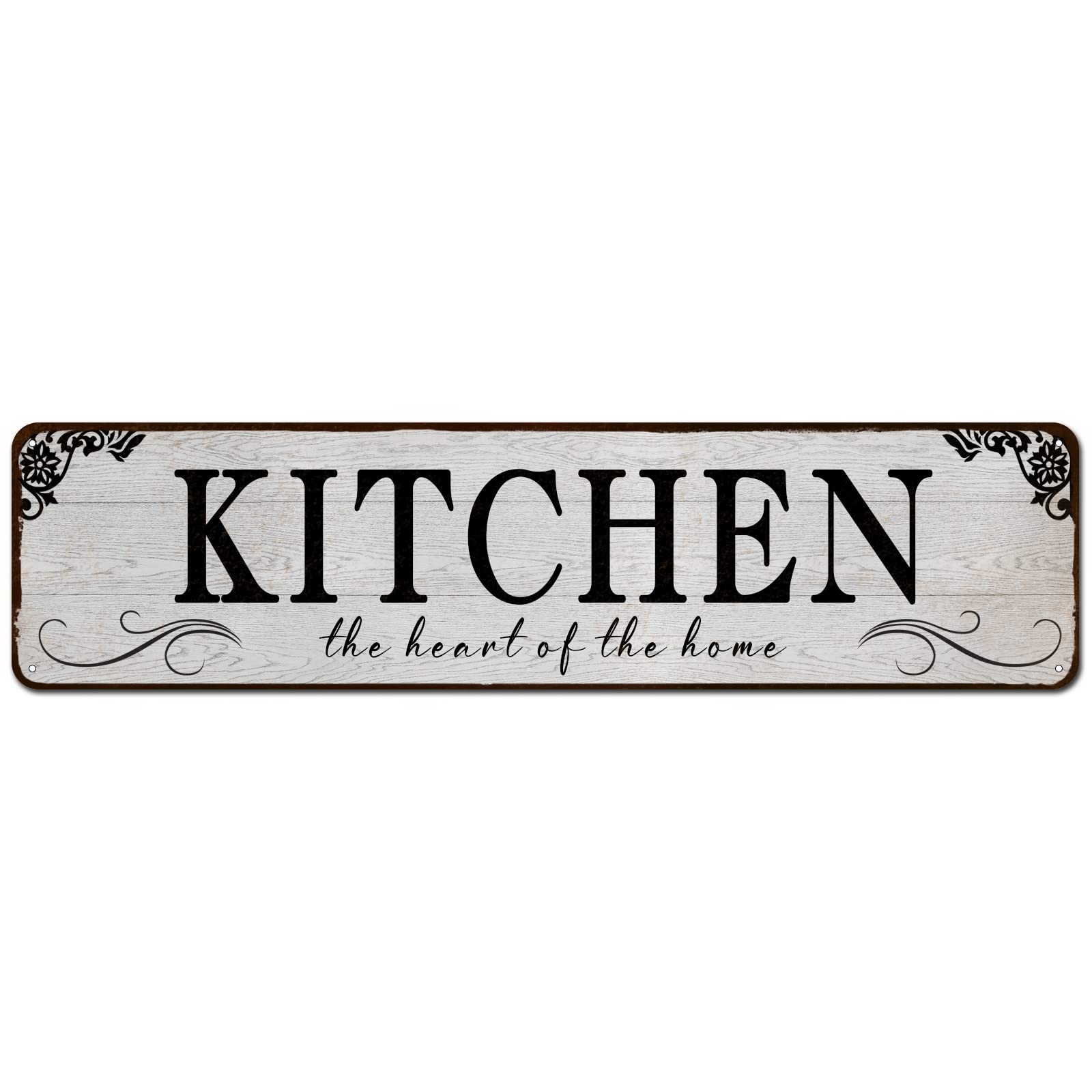 peiyeety Kitchen the Heart of the Home Vintage Metal Tin Sign | Rustic Kitchen Wall Decor Retro Art for Home Kitchen Garage Bar Farmhouse Patio Man Cave Waterproof Durable Decor 4x16 Inch
