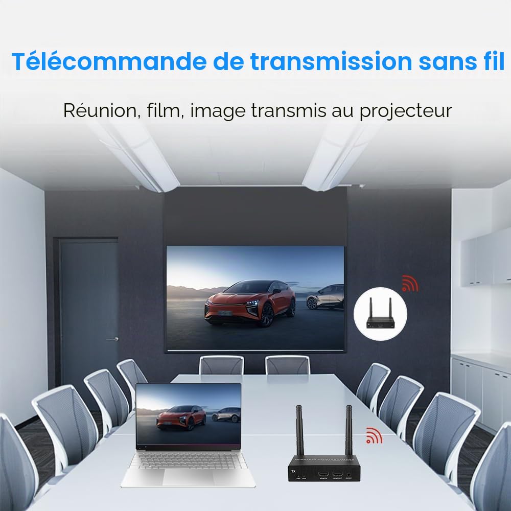 EXVIST Extenseur HDMI sans Fil 1080P avec Sortie en Boucle HDMI, adapté à la Transmission de vidéo Depuis Un Ordinateur Portable, Un PC, Youtube, Xbox One, PS4 vers HDTV ou Un projecteur, etc.