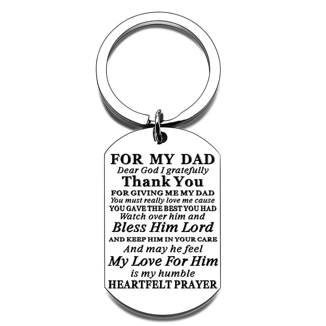 Photo 1 of 2 PACK Dad Gifts from Daughter Keychain Dad Keychain from Daughter For My Dad-From Son Daughter Birthday Christmas Thanksgiving Valentine's Day Father's Day Thank You Jewelry To Daddy Papa Step Father
