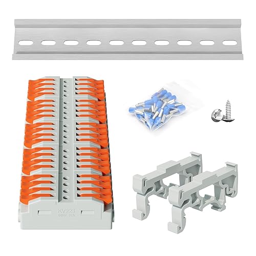 Miniatura 24 de 8 piezas de bloques de terminales TBD, 600V 10A 0.5-1.5mm², bloques de terminales de tornillo montados en riel DIN desmontables y ensamblables