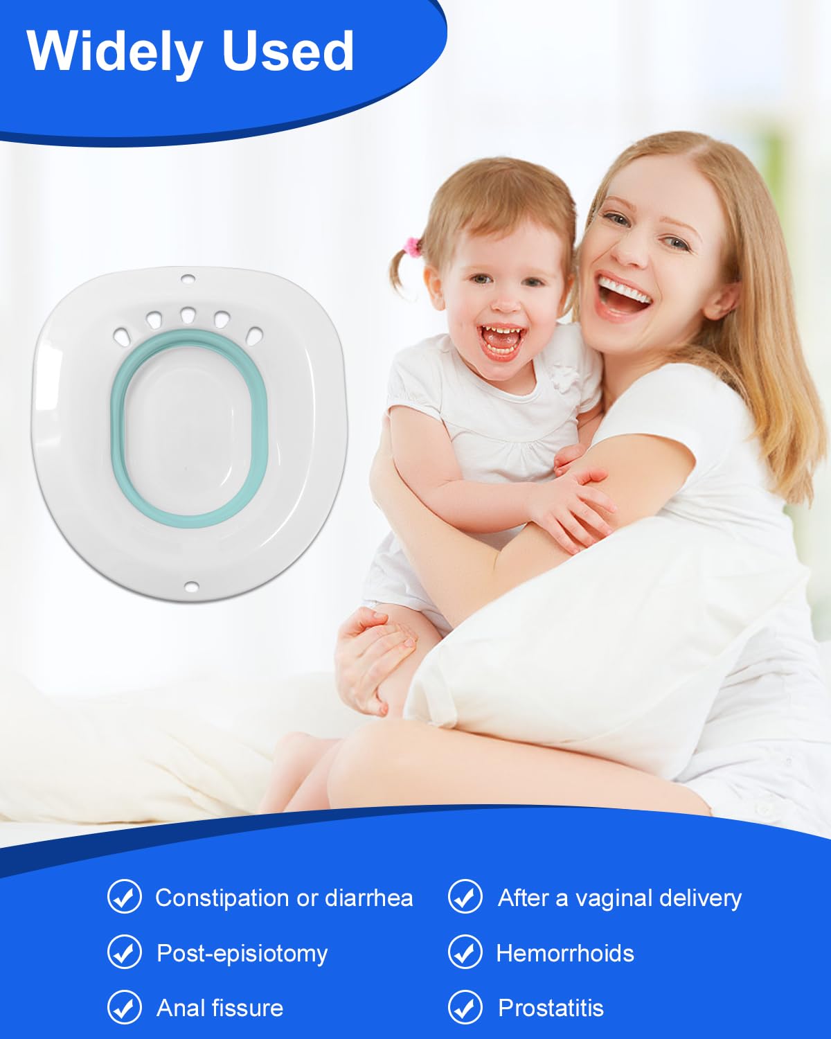 Bidet Portatile per WC, Bagno Sitz Pieghevoleper Sedile del, Vasca da Bagno per WC Porta una spugna per la pulizia per Emorroidi Cura Post-Parto Trattamento del Perineo Pulizia Detox