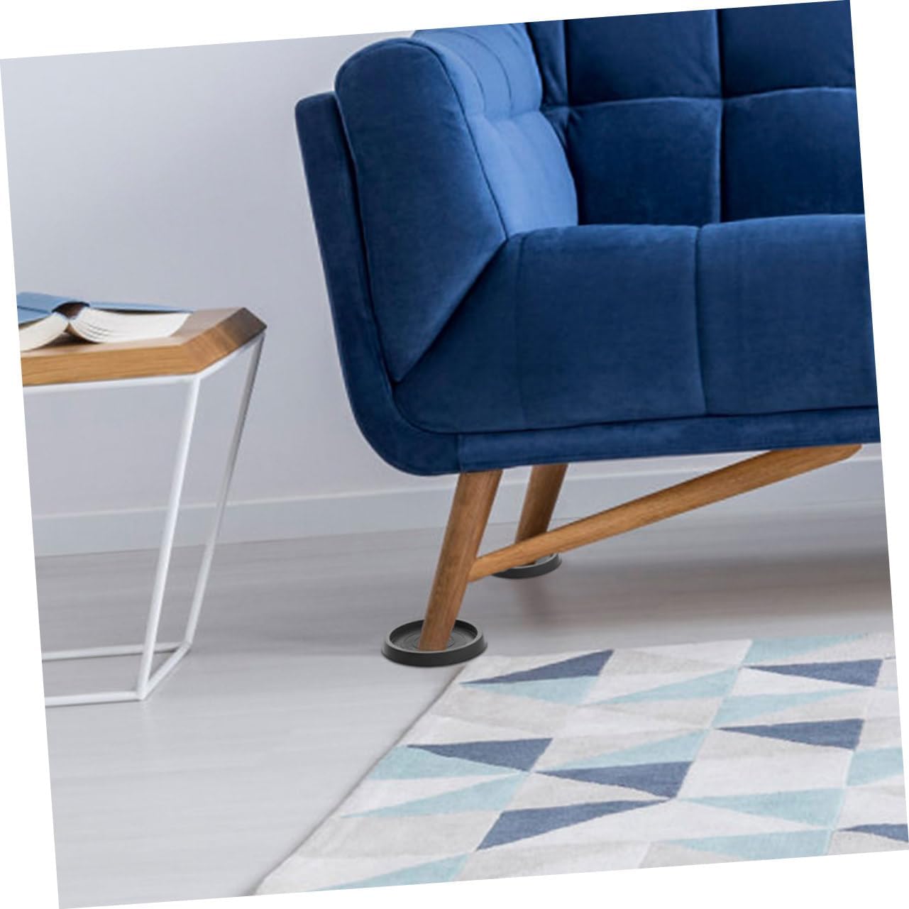 8pcs Rubber Furniture Pads Non Slip Coasters Cups Chair Leg Floor Protectors Felt Pads for Hardwood Floors