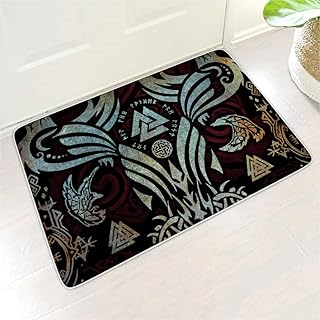 Buweirezhi Dywanik prysznicowy Wikingowie Odin Skrzydła królika Można prać w pralce, wielokolorowy, 45 x 70 cm