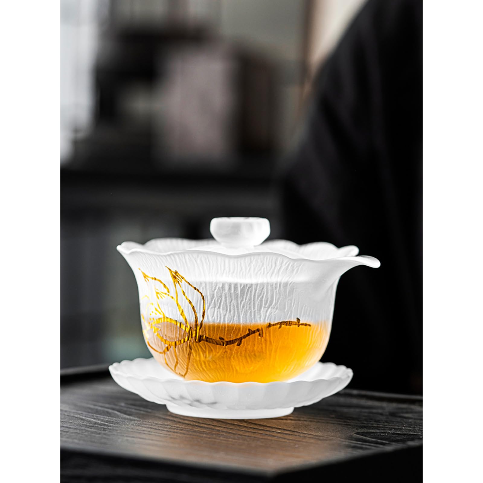 Tazza da tè Gaiwan in vetro smerigliato, 160 ml, resistente al calore antico Kung Fu tè set ciotola da tè
